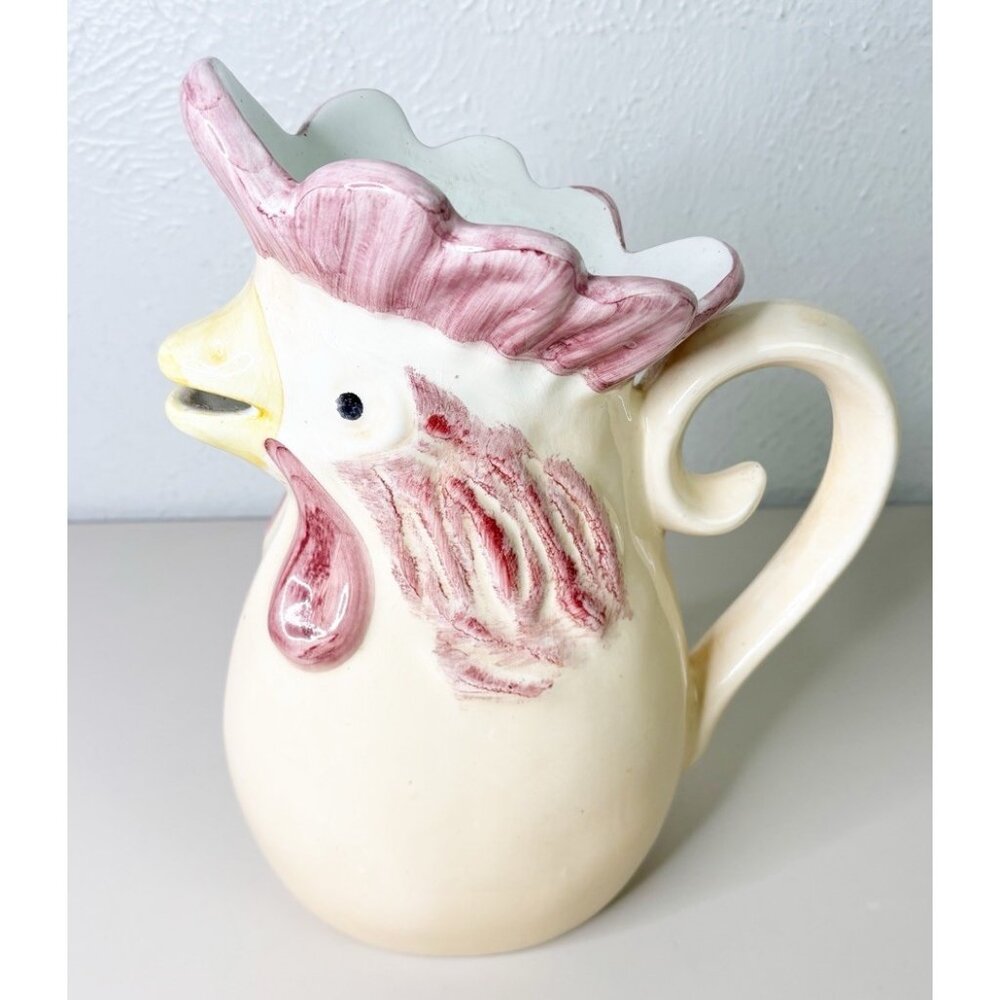 Neto & Gomes Rooster Pitcher Portugal Beak Spout Chicken 12" Tall Ceramic EUC